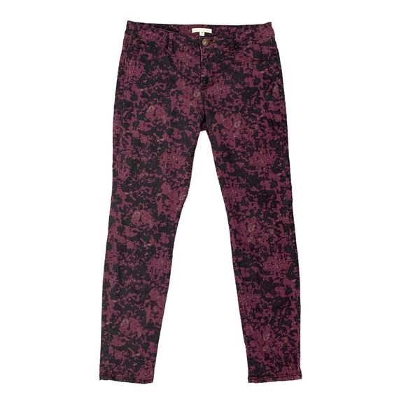 Cabi Twilight Skinny Jeans Womens 8 Purple Black Camo Stretch Denim Stretch - Picture 1 of 11